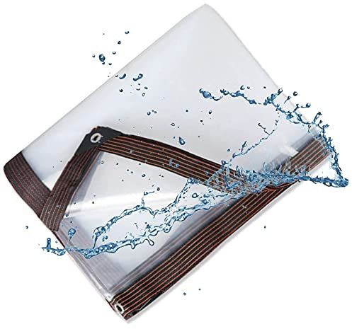 Lona Impermeable para Exteriores 5x7m, Lona Transparente con Ojales, A Prueba De Polvo, Lona De Lona De Tela, Cubierta De Aislamiento Grueso para Muebles De JardíN, Piscinas