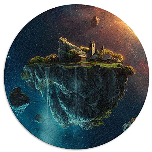 1000 Teile Rundes Puzzle Floating Island Circular Puzzles für Erwachsene & Kinder Kartonpuzzle Spielzeug Intellektuelles Spiel (Größe 67,5 x 67,5 cm)