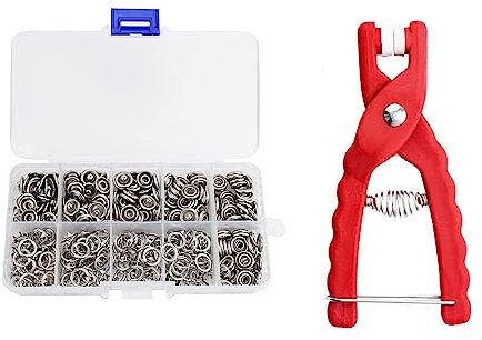Conjunto de 150 Botones de Presión, Kits 10 mm Btones de Presion Metalicos con Alicate, Herramientas de Cierre a Presión, Snaps Kit para Ropa Infantil Vaqueros Chaquetas Zapatos