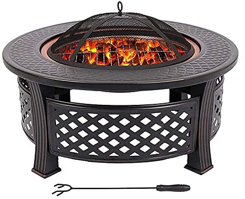 ZAANU Outdoor Feuerstelle Runde Lagerfeuer Winter Holz Brennende Feuerstelle Schüssel Stahl BBQ Grill Haushalt Heizung Holzkohle Brazier Grill