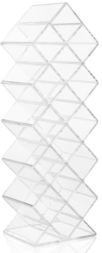 Top-spring Lipstick Organiser - Clear Holder for Lipsticks Display & Lip Glosses Storing (Lipstick Organizer, 16 Slots)