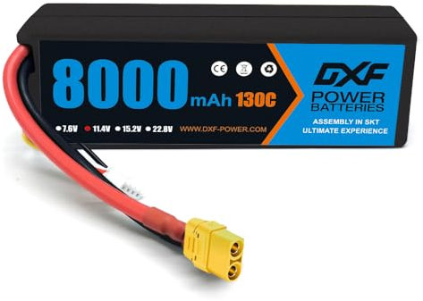 DXF 3S Lipo Akku 11,4V 8000mAh 130C Hardcase Batterie mit Deans XT90 Stecker für RC Evader BX Auto Car Truck LKW Truggy RC Hobby