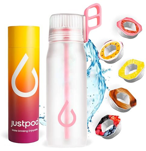 justpod® | Air Borraccia Up To 650ml | +5 POD INCLUSE | Idea Regalo | TOP GUSTI | Senza BPA | Starter Up Set borracce | Frutta