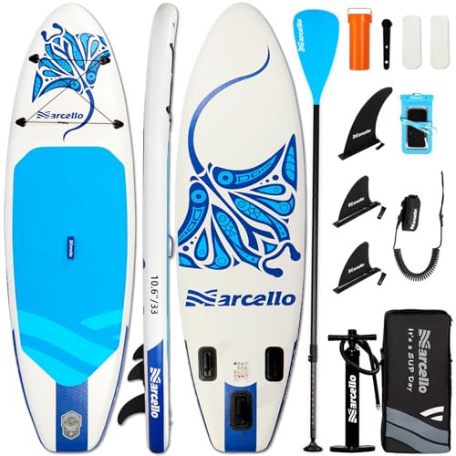 Inflatable Stand UP Paddle Board, 10'6 x 33 x 6 Paddle Board with Backpack, Pump, non slip Mat, Phone Case Ultra-Light Paddle Boards for Adults
