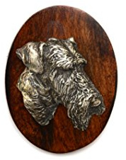 Art-Dog Hundeschau Ringnummernhalter - Brosche mit Clip Hundeschau-Ausstellungsnummernhalter - Handgefertigtes Hundeschau-Zubehör - Hundemarke Clip 7x5cm - Airedale Terrier II