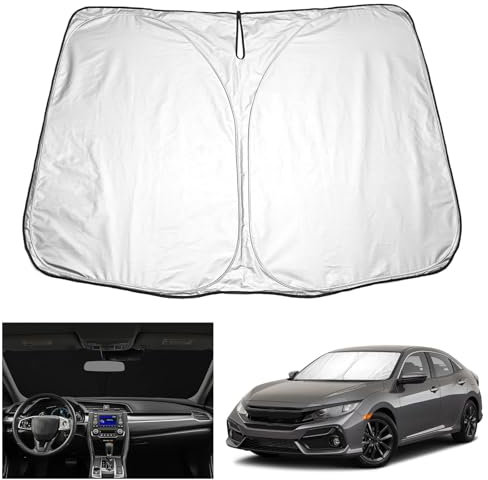 YEE PIN Civic 10th gen Parasol Coche Compatible con Honda Civic 10 gen 2015-2021, Plegable Coche Parasol Civic 10 Gen Parabrisas Delantero Parabrisas Protección UV Polvo