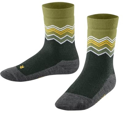 FALKE Unisex Kinder Active Sporty Zigzag Socken rutschhemmende Noppen atmungsaktive klimaregulierende geruchshemmende Baumwolle Wolle 1 Paar