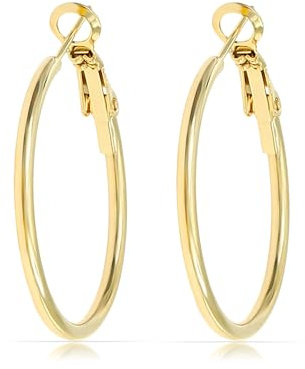 Made by Nami Creolen Gold Ohringe Damen aus Edelstahl Wasserfester Schmuck (50 mm)