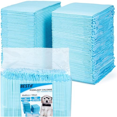 BESTIF Trainingspads für Hunde und Welpen auslaufsichere Trainingsunterlagen Haustiere Training Pads Set 100 Stück 6-lagig (100, 60 x 60 cm)