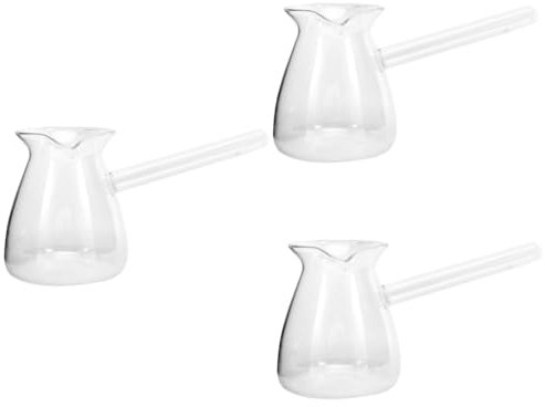 PRETYZOOM 3piezas Jarra De Transparente Para Leche y Café Medidor Para Espumar y Diseño Elegante y Para y Cafeterías