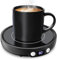 Chauffe Tasse à Café,MQFORU Chauffe-Bougies Intelligent,Chauffe-Tasses avec 3 Niveaux de température,2-12H Minuterie Chauffe-Bougies Plaque,Chauffe-Boissons pour café,thé,Bougie (Noir)