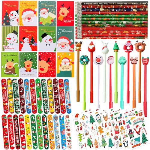 ZDQC 68 Stück Weihnachten Mitgebsel Set,Weihnachts Geschenk Mitgebsel,Weihnachten Schreibwaren,Weihnachten Mitgebsel Set,Weihnachtsbriefwaren Set,Weihnachten Kinder Gastgeschenke