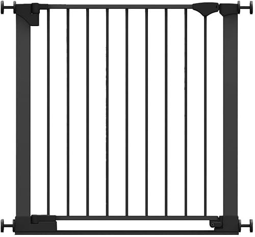 Safetots SafeStep Gate, Black, 82cm - 89cm, Extra Low Walkthough, 67cm Extra Wide Doorway, One Piece Extra Wide Gate for Stairs, Hallways and Doors, Baby and Toddler, Easy Installation