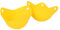 2x Silicone Egg Poachers - Yellow - Non-Stick Kitchen Frying Pan Microwave Induction Cooker Poached Egg Maker Cups Set - By Ashley