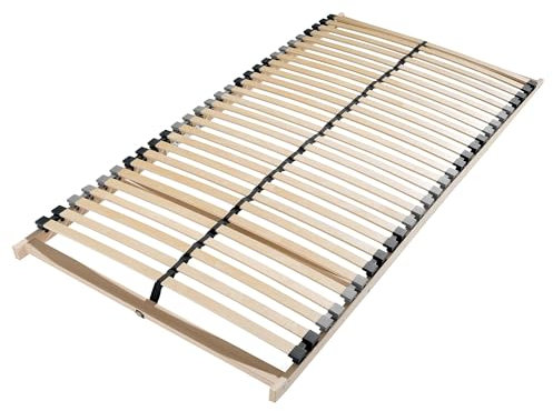 Stabiler Lattenrost 90x200, Lattenrahmen aus Buche, 28 Latten, 7 Komfortzone, Federholzrahmen Made in Germany, Lattenrost starr, Lattenrahmen 90x200 hohe Traglast bis 150Kg