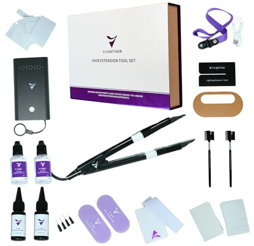 V-Light Haarverlängerungsset inkl. Online-Schulung und Zertifikat | 15W UV Extensions | Das V Light Hair Extensions Set | Komplettpaket für einfache Haarverlängerung für Damen