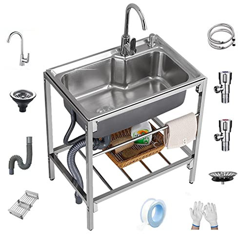 évier de Cuisine Vertical, lavabo portatif avec robinets Chauds et froids, Lave - Linge, Garage arrière, Lave - Linge, lavabo de 150 kg