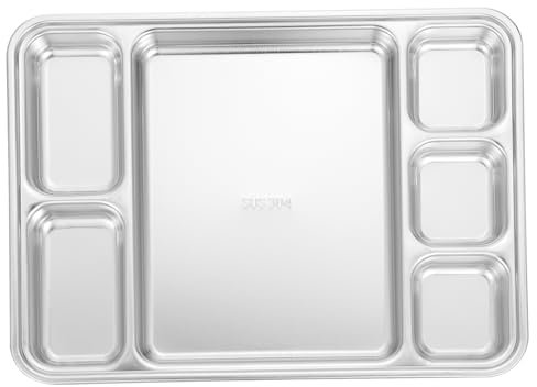 Cabilock Edelstahl Platte Unterteilt Platte Knödel Für Hause Frühstück Campingausflüge Wanderungen Picknicks Geschäftsküchen Restaurants