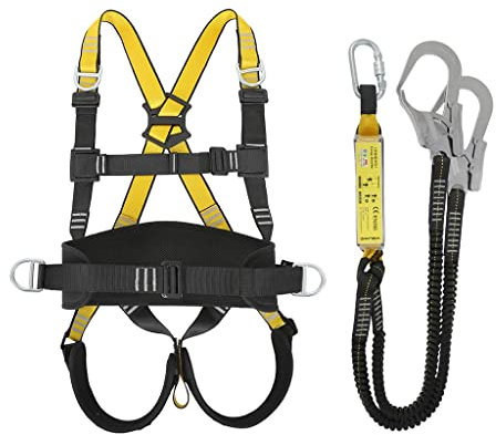 Lavoro aereo Sss, kit Sss, imbracatura di protezione anticaduta con corda da 80 cm per l'intera costruzione del corpo con cintura e imbottitura aggiuntiva/stile 1/gancio singolo (stile 2 gancio doppi