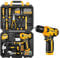 Tool Kit with Cordless Drill - DEKO Tool Box 126 Piece for Men,Woman and Home,DIY Hand Tool Set with 8V Electric Drill Screwdriver for Furniture Assembling,Home Maintenance(Yellow)