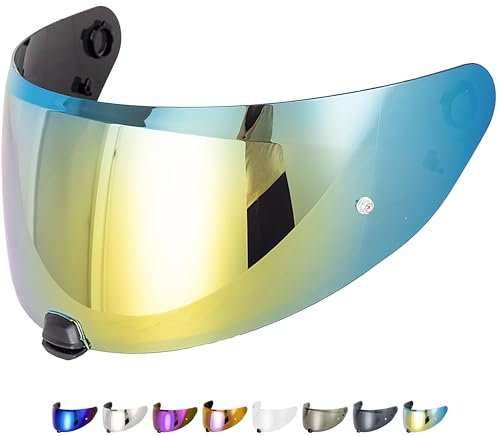 Everalo Kompatibel mit Hjc i70 Visier - i10 - Hj31 - Helmvisier Hj 31 Pinlock Ready - Anti-Kratzer und Anti-Beschlag (Gold)