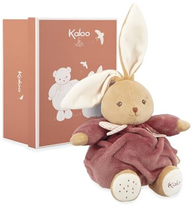 KALOO - Doudou Lapin Bordeaux 17cm - Peluche Ultra-Douce et Moelleuse pour Bébé - Compagnon Tendre Dès la Naissance - Taille idéale pour Petites Mains - Cadeau de Naissance - K214009