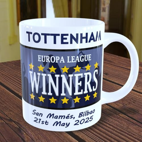 Tottenhams Europa League Winners Mug 2025 Final Trophy Souvenir
