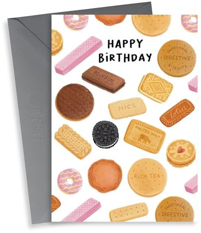 Fun Birthday Card - Biscuits - Cup Of Tea Not Included!