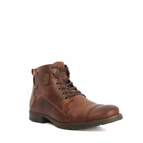 Dune London Mens SIMON Wide Fit Leather Seam Detail Ankle Boots Size UK 6 Lace Up Boots
