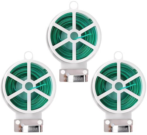 XdealCozyxc 3 Pcs 50m Garden Wire for Climbing Plants, Plant Ties Gardening Wire for Supporting DIY Crafts Projects Home & Office