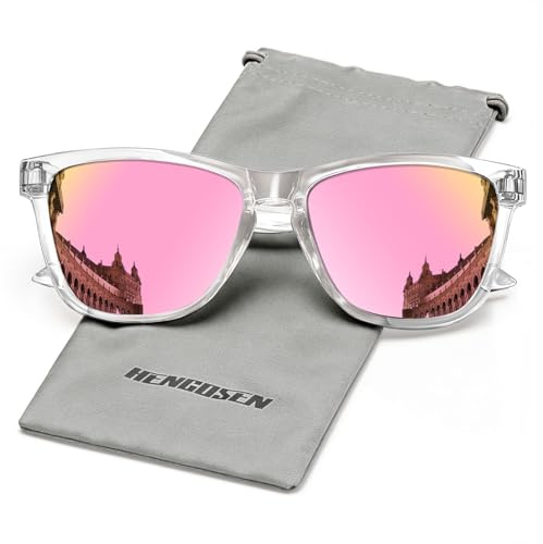 HENGOSEN Sonnenbrille Damen Polarisiert Sunglasses-Woman: Polarisiert Sonnenbrille uv400 Schutz Verspiegelte Sonnenbrillen