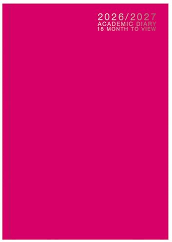 Schülerkalender 2026 2027, 18 Monate, Wochenansicht, A5, fester Einband, Schülerplaner, akademischer Lehrer-Organizer, Wochenplaner, Schulanfang und Universität, Rosa