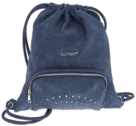 Elephant Damen Beutel Rucksack GLAM SHINE Kunstleder (Blue (Blau))