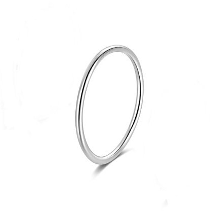 Candyfancy 1.2mm Vorsteckring Silber 925 Sterling Schmal Dünne Filigraner Stacking Midi Knuckle Bandringe Knöchelringe Stapelringe Rings (Silber, 43 (13.7))