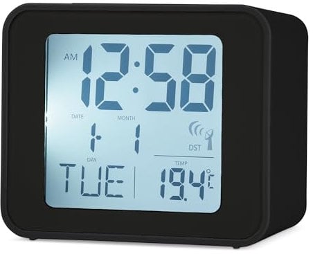 Acctim 71893 Cole Radio Controlled Alarm Clock in Black