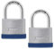 ABUS Vorhängeschloss Silver Rock 5/40 aus massivem Zink - 2er Set - mit Silikon Schutzrahmen - Kellerschloss u. v. m. - ABUS-Sicherheitslevel 5 - Blau/Silber