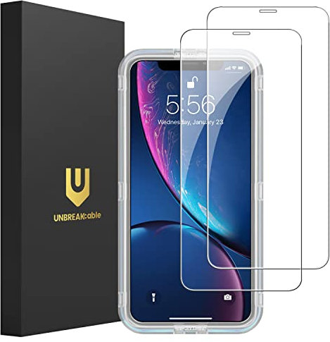 UNBREAKcable Screen Protector for iPhone XR [2 Pack], 2.5D Double Defense Series Premium Tempered Glass for iPhone XR [Anti-scratch, Anti-fingerprint, Bubble Free and Case-friendly]