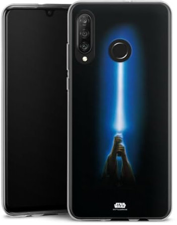 Silikon Hülle kompatibel mit Huawei P30 Lite Case transparent Handyhülle Lichtschwert Star Wars Fanartikel