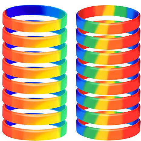 TUPARKA 20pcs Braccialetti Gay Pride Braccialetti Rainbow Lesbiche Lesbiche LGBT Braccialetti in gomma sportivi in silicone (6 COLORI)