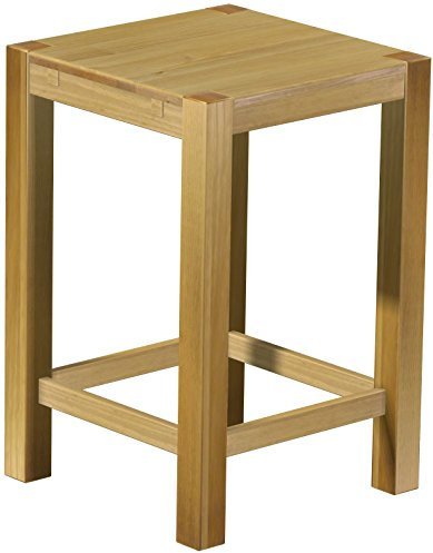 Hochtisch Rio Kanto 73x73 cm Brasil mit Fußleisten Bartisch Holz Tisch Pinie Massivholz Stehtisch Bistrotisch Tresen Bar Thekentisch Echtholz Größe und Farbe wählbar Brasilmöbel