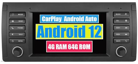 RoverOne Voiture Multimédia Lecteur pour BMW 5 Series E39 E53 X5 M5 avec Autoradio Bluetooth Stéréo Radio GPS Navigation écran Tactile Android USB CarPlay WiFi