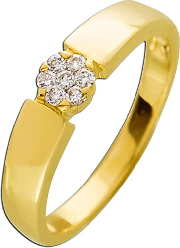 Ch.Abramowicz Brillantring GelbGold 585 14 Karat 7 Diamanten 0,14ct W/SI 19