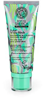 Natura Siberica Polar White Birch Restoring Calming Face Gel Mask – beruhigende Gesichtsgel‑Maske mit Hyaluronsäure & Pflanzenextrakten – Feuchtigkeit & Hautberuhigung für gereizte Haut – 100 ml