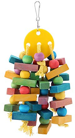 Vogel-Kauspielzeug, Holzspielzeug, mehrfarbiges unterhaltsames Hängen für Vögel, die Spielzeug zerreißen Biss Spielzeug Papageien
