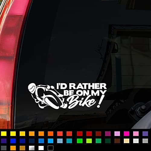 Rather Be On My Bike Funny Car Sticker, Vinyl Decal Sticker, Car Window Bumper Sticker, Caravan Sticker, Camper, 200mm