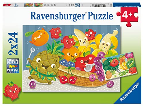Ravensburger Kinderpuzzle - Freche Früchte - 2x24 Teile Puzzle für Kinder ab 4 Jahren