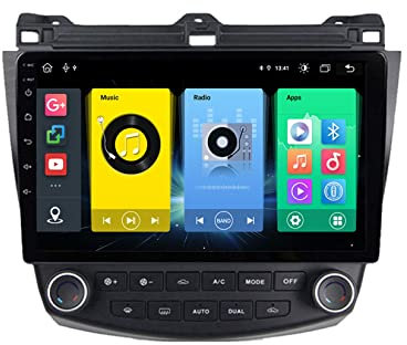 Andriod 10 Gps Navegación Para Accord 7 2003-2007 10 Inch Bluetooth Coche Gps Car Estéreo Receptor Video Bluetooth Espejo Enlace Con Pantalla Táctil Navegación Gps Pantalla ( Color : T300 2G 32G )