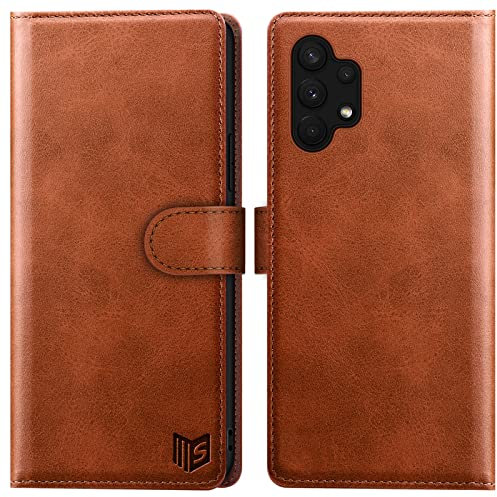 SUANPOT [RFID Schutz für Samsung Galaxy A13 5G Hülle PU Leder Handyhülle Lederhülle Klapphülle Kartenfach Flip Cover für Samsung A13 Handy hülle Leather Wallet Phone Case Hellbraun