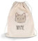 GRAVURZEILE Bedruckter Turnbeutel - Tier mit Wunschnamen - personalisiert mit Namen - Sportbeutel Rucksack Daypack Gymbag mit Kordelzug - für Sport & Freizeit - 12l 33x45 cm - Farbe: Katze