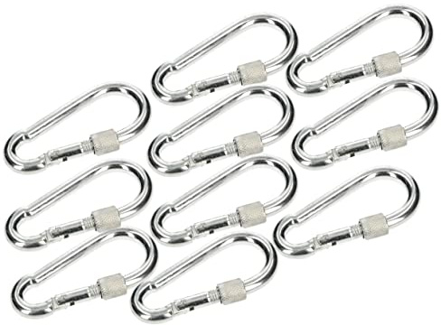 KOTARBAU® 10er Set Feuerwehr Karabinerhaken mit Schraubverschluss für Seile 80x8mm Feuerwehrkarabiner Robust für Ketten